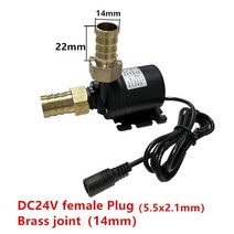 미니냉온수기 미니 황동 빠른 조인트 브러시리스 히터 워터 펌프 12V DC 24V 태양열 온수 1/2 "수조, 08 24V Female plug 14mm