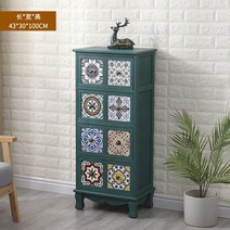 잘생쁨 오동나무 원목 앤틱 약장 수납장 서랍장 레트로 카페 거실 3단 4단 5단 서랍장 틈새서랍장, 그린 8