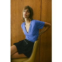 독일 자라 ZARA 브이넥 베이직 티셔츠 - 화이트