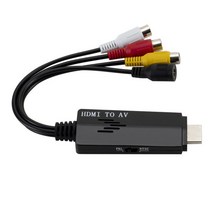 오디오컨버터 광컨버터1080P 케이블 HD HDMI-AV RCA 검정 변환기 어댑터 호환 가능 STB-구형 TV 입력 포트, 02 short line