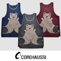 꼬레하우씨 체크 곰돌이 귀여운 앞치마, 블랙_FREE, FREE