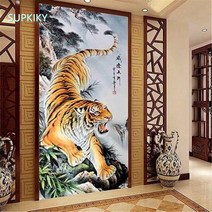 숲속 백두산 호랑이 보석십자수 DIY 도구 키트 실내 취미, 50X90cm
