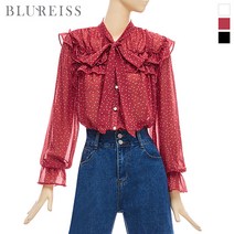 [블루레이스] 리본넥프릴나염블라우스_B2F1BL5101