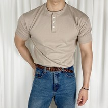 남자 머슬핏 헨리넥 반팔