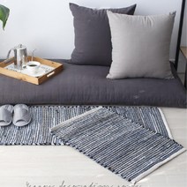 데님느낌 순면 깔금 양면사용 쇼파 발매트 출입구매트 싱크대발매트 욕실러그 러그