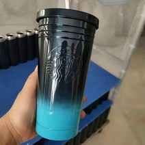 스타벅스 2022컵 텀블러 여신 스테인레스 커피잔 빨대컵, 플라워스타스카이 473ml