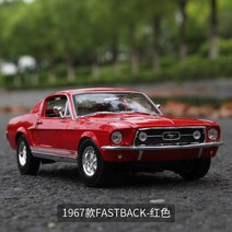 다이캐스트 오토아트 미니어처 1:18 포드 머스탱 모델 GT 컬렉션, 승용차, 1967-GTA 패스트백 레드