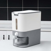 니하오구매대행 원터치 다용도 쌀통 쌀보관함 잡곡통 12kg 업그레이드 계량컵 포함, 그레이