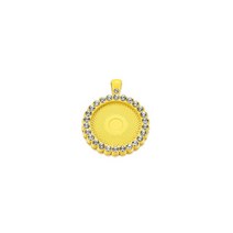 비즈공예 원석 5개 카보 숑 기본 트레이 베젤 빈 목걸이 펜던트 보석 만들기 25mm, 06 YELLOW