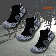 L3 남자 스포츠 양말 단목 발목 3컬레, 블랙, XL