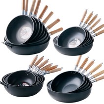 논스틱코팅 경질 대형 궁중팬 튀김 볶음팬 중식 업소용 웍 북경 중국팬 손잡이, 12-경질중국팬 28