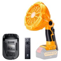 Dewalt 밀워키 14.4V-20V 맥스 리튬 이온 배터리 저소음 팬 바닥 팬 충전식 USB 포트 IR 리모컨 MIL18DL 어댑터와 호환되는 LED 조명이 있는 휴대용