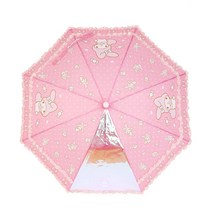 산리오 마이멜로디 디저트 이중 프릴 유아동 우산 살길이 47cm 홀로그램 투명창