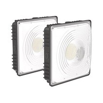 LED 캐노피 조명 70W 5000K 일광 9100LM IP65 방수 야외 간이 차고 천장 조명 매립형 콘센트 또는 표면 장착 주유소 차고 야외 상업용 조명(2팩)