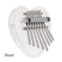 악기악세사리 8 키 칼림바 미니 크리스탈 투명한 엄지 피아노 베어 하트 고양이 물방울 모양 Mbira 악기, 03 Heart