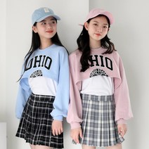(스타일콘) 여아 주니어 초등학생 크롭티 티셔츠 스트릿룩 초등여아옷 고학년옷