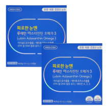 그린스토어 흐릿한 건조한 피로한 눈엔 루테인 아스타잔틴 오메가3 60캡슐 노화 황반 눈 건강 눈영양제 눈 눈피로 약1개월분 약국, 2개