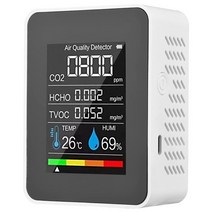 포름알데히드측정기 5 in 1 대기 질 모니터 tvoc hcho 온도 VOC 측정기, 화이트