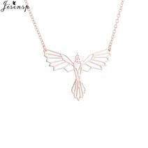 백조목걸이 펜던트 swan necklace 패션 버드 목걸이 여성용 간단한 종이 접기 피닉스 목걸이 파티 귀여운 기하학 목걸이 쥬얼리 액세서리, 로즈 골드 목걸이