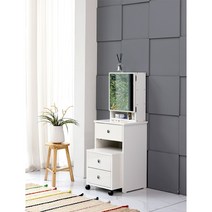 입식미니화장대 폭좁은 미니콘솔 수납 원룸 틈새 화장대, 화장대, 수납의자