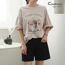 커스텀에이블 굿프렌드 나염 루즈핏 반팔 티셔츠 C2303TS050B
