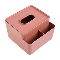 다기능 데스크톱 티슈 박스 냅킨 컨테이너 원격 제어 저장 상자 홈 오피스 홈 오피스 문구를위한 Sundries Organizer, 빨간색