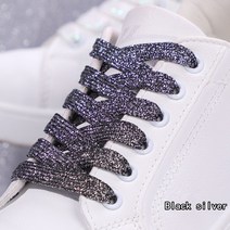 새로운 패션 반짝이 신발 끈 다채로운 플랫 구두 끈 운동 운동화 부츠 1CM 폭 신발 끈 1 쌍
