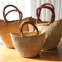 볼가바구니 쇼핑 바구니 시장바구니 피크닉바구니 아프리카바구니 휴대용바구니 예쁜바구니 외출용바구니, 라지