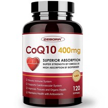 ZEBORA PQQ BioPerine 오메가3 Coenzyme Q10 유비퀴논 120캡슐, 120 Count (Pack of 1)