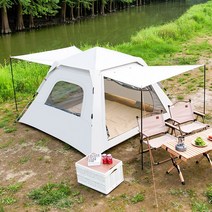 녹원 원터치 텐트 4~6인용 한강 캠핑 나들이 방수, 6인용