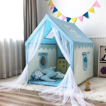 소녀 공주 플레이 하우스 인디언 공주 실내 놀이 텐트, T. 판타지 블루 .나무_t