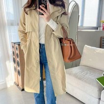 다잇템 여자 허리셔링 야상 봄바람막이 롱코트 (9435541)