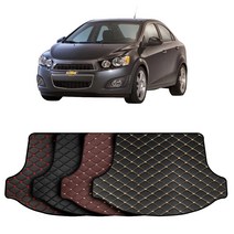 쉐보레 아베오 맞춤 가죽 에디션 트렁크매트+뒷열 등받이커버 풀세트 차박 캠핑, 블랙