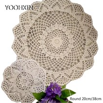 뜨거운 면 placemat cup 코스터 주방 크리스마스 테이블 place mat cloth lace crochet navidad 냅킨 냅킨 new year 웨딩 패드 254, 빨간색, 라운드 20cm