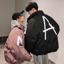 가바바 남여공용 숏패딩 아방핏은 둘이 입으면 귀여움 2배지 A프린팅 포인트 패딩점퍼 G24892