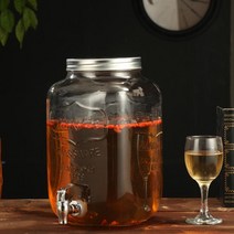 우유 차 가게 무연 투명 유리 효소통 병 수도꼭지 음료통 꽃 꿀 냉수-114901, 단일옵션, 옵션15