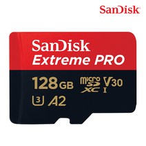 샌디스크 MicroSD 익스트림 프로 UHS-I 메모리카드 U3 4K, 128GB
