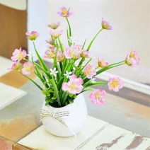 실내장식 캄파놀라 난초 조화 미니 꽃화분 화단 별장, 조화 캄파놀라 퍼플