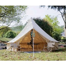 Yurtent 통기성 있는 4계절 캔버스 벨 텐트 탈착식 지퍼 그라운드시트 글램핑용 난연성 유르트 텐트, Beige(Water Repellent)