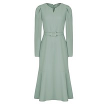 케이엘 KL 디자인이 돋보이는 롱 밑단플레어 원피스 민트 네이비KWOPLC0100