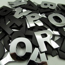 대형 메탈 크롬 이니셜스티커 블랙 실버 대문자 영문 알파벳 숫자 차량스티커, 대문자Y