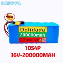 전동킥보드 배터리 리튬 36v 10s4p 60000mah 200000mah 18650 w 자전거 및 전기 스쿠터 대용량 bms xt60 플러그 포함, 10s4p 36v-200000mah