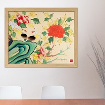 나봄갤러리 화조도 모란 ll 모란그림, 3.내츄럴 액자
