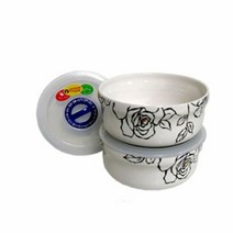 철기아트 도자기 반찬통 체크락 (중) 2세트 밀폐용기, 단품, 단품