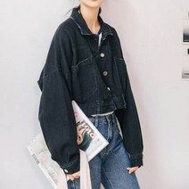 가바바 여성 청자켓 뒤태가 포인트 크롭 데님 스타일리쉬한 긴팔청자켓 G41854