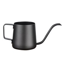 바리스타 커피 드립 핸드 주전자 포트 250ml 티 비 스틱 코팅 식품 등급 스테인레스 스틸 구즈넥 얇은 입 마우스 주전자바리스타, Black, CHINA