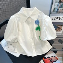 셔츠 블라우스 플라워블라우스 화이트 나혼자산다 퍼프