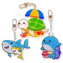 [바보사랑] 보석십자수 여름 아크릴 가방걸이(3종 택1), 종류:2.거북이