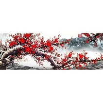 또바기마켓 대형 매화 꽃 나무 풍경 전체보석십자수 집에서놀거리, 150x60cm
