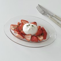 듀라렉스 투명 오발 플레이트 26cm 그릇, 1개